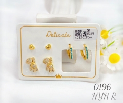 Artificial gemstone exquisite shiny earring