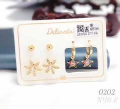 Star style zircon shiny earring