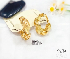 Hollow style shiny gold/silver earring