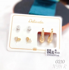 Artificial gemstone exquisite earring