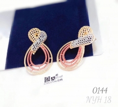 Hollow style oil painting earring