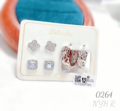 Artificial gemstone exquisite silver earring