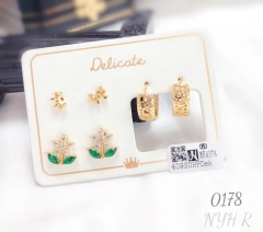 Irregular style gem earring