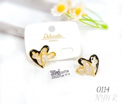 Irregular style gem gold/silver color earring