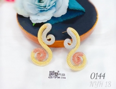 Irregular style oil painting earring