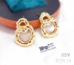 Hollow style fine gold color earring