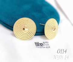 Round style gold stud earring