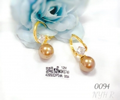 Artificial gemstone exquisite pearl earring