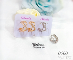 Hollow style gem earing