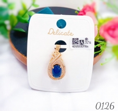 Exquisite blue gem shiny gold/silver color pendant