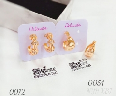 Irregular style rose gold color earring