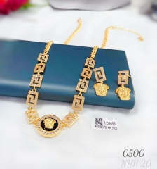 High-end popular gold/silvr color necklace earring