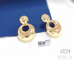 Hollow style fine gold color earring