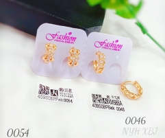 Irregular style polishing gold earring