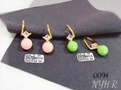 Pink/gteen pearl exquisite gold earring