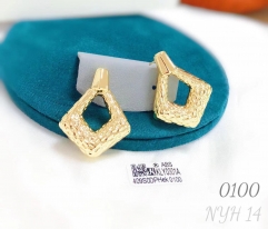 Square style hollow gold earring