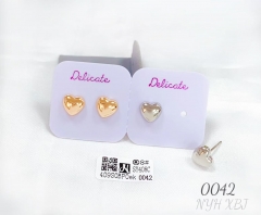 Heart shape polishing stud earring