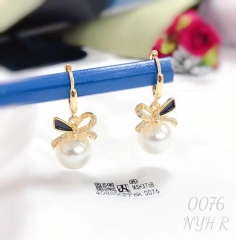 Bow style fashion pearl pendant earring