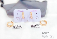 Shiny polishing rose gold color earring