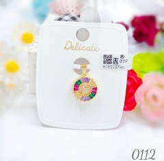 F letter colorful fine pendant