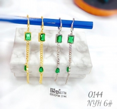 Green zircon with chain earring