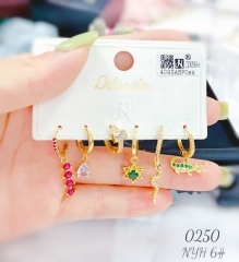 Artificial gemstone exquisite earring