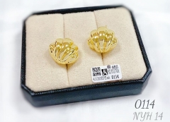 Irregular style polishing stud earring