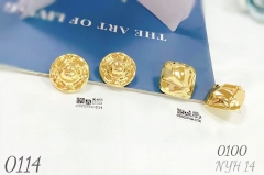 Irregular style shiny gold color earring