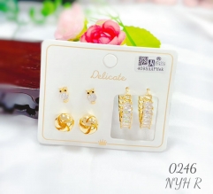 Artificial gemstone exquisite irregular earring