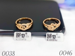 Hollow style shiny rose gold color ring