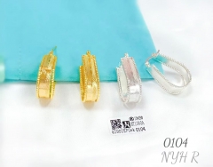 Simple style polishing earring