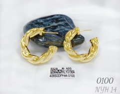 Twist curl style gold color earring