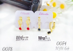 Irregular style red/black pendant earring