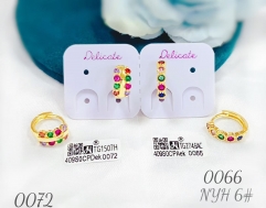 Colorful zircon dazzling earring