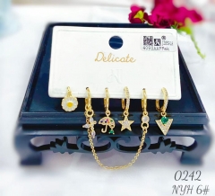 Irregular gold color earring