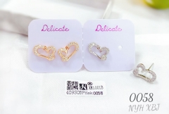 Hollow heart gem style earring