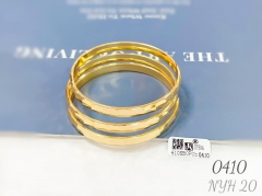 Glossy round arc gold bangle set