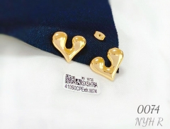 Heart style shiny stud earring