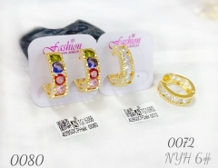 Artificial gemstone exquisite bright earring