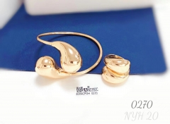 Beads glossy fashion gold/silver color bangle ring set