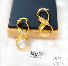 Twist curl style gold color earring