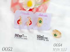 Irregular style red/green earring