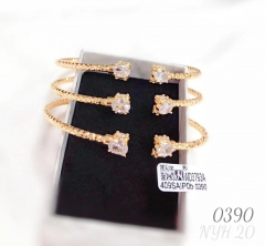 Shiny style zircon bangle set