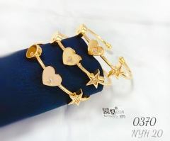 Heart star zircon rose gold color bangle set