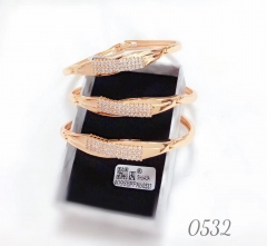 Glossy fine zircon bangle set