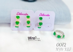 Green Heart Shaped Gemstone Dazzling Earrings