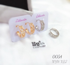 Hollow fine zircon earring