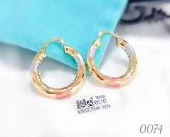 Round arc style oil painting earring