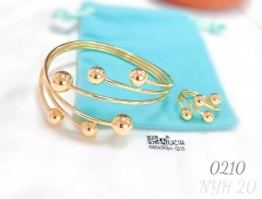 Beads glossy fashion bangle ring set