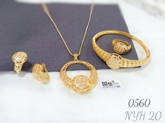 Printed style zircon gorgeous gold/silver color jewelry set